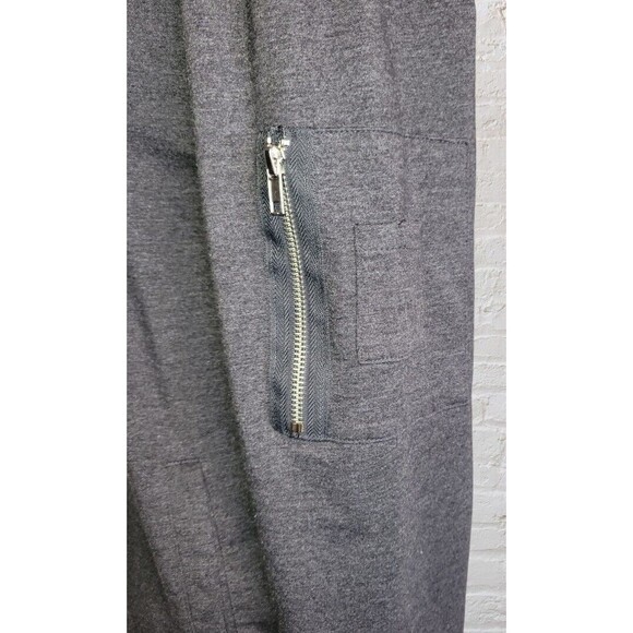 ASOS Design Gray Jersey Bomber Jacket Mens LG Full Zip MA-1 Pocket Minimalist - Picture 6 of 11